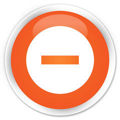 Cancel icon orange glossy round button