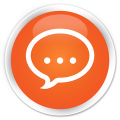 Talk icon orange glossy round button