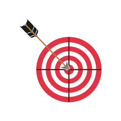 round target with arrow. strategy symbol. vector illustration