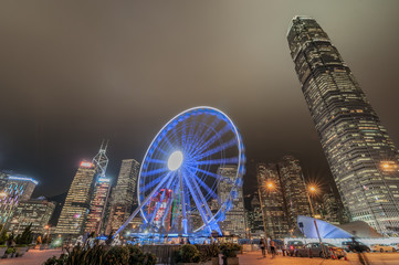 Hong Kong Observation Wheel at night time