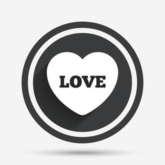 Heart sign icon. Love symbol.