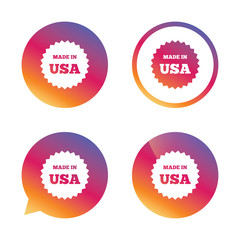 Made in the USA icon. Export production symbol.