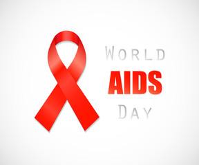 Aids Awareness Red Ribbon. World Aids Day concept.