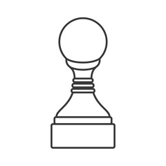 pawn chess game piece icon over white background. strategy gaming design. vector illustration