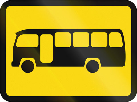 Temporary road sign used in the African country of Botswana - The primary sign applies to midi-buses