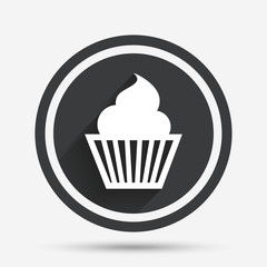 Muffin sign icon. Cupcake symbol.