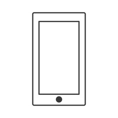 silhouette of smartphone portable device icon over white background. vector illustration