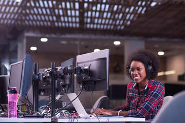 portrait of a young successful African-American woman in modern