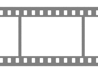 Photographic film on a white background