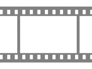 Photographic film on a white background