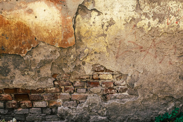 The old shabby brick wall background texture