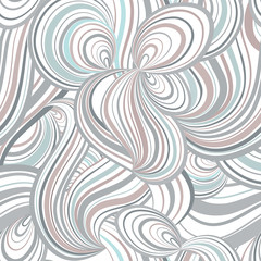 Abstract wave line and loops seamless pattern. Swirl wavy ornament Chaotic motion 
