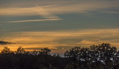 Sunset near Vrbenske ponds in south Bohemia