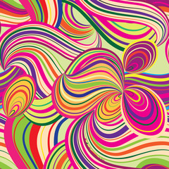 Abstract wave line and loops seamless pattern. Swirl wavy ornament Chaotic motion 