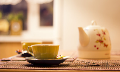 Teapot and cup