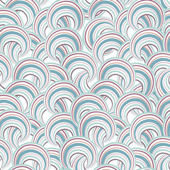 Abstract geometric striped circle seamless pattern. Bubble ornament. Ornamental background
