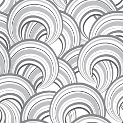 Abstract geometric striped circle seamless pattern. Bubble ornament. Ornamental ring background