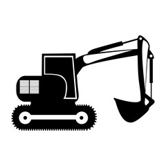 backhoe heavy machinery pictogram icon image vector illustration 