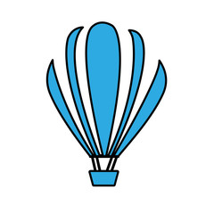 Obraz premium blue hot air balloon pictogram image vector illustration design 
