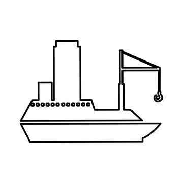 cargo ship icon pictogram image vector illustration design 
