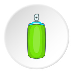Green air freshener aerosol bottle icon. Cartoon illustration of air freshener aerosol bottle vector icon for web