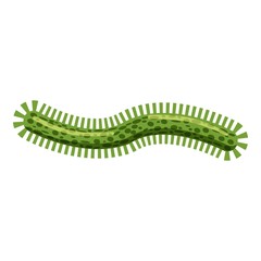 Green rod shaped virus icon. Isometric 3d illustration of rod shaped virus vector icon for web