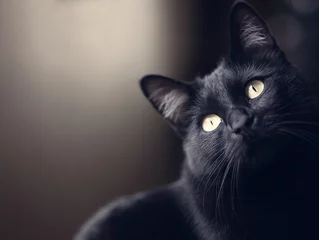 Foto auf Acrylglas Schwarze Katze © Hlne