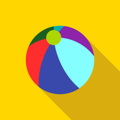 Colorful ball icon. Flat illustration of colorful ball vector icon for web isolated on yellow background