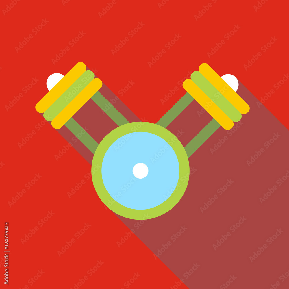 Poster engine pistons on a crankshaft icon. flat illustration of engine pistons on a crankshaft vector icon