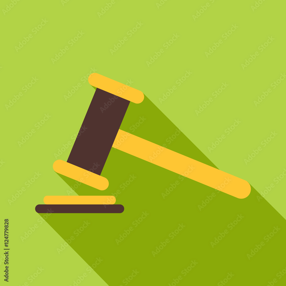Poster judge gavel icon. flat illustration of judge gavel vector icon for web isolated on green background