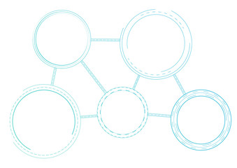 blue green dashed circles scheme infographics template