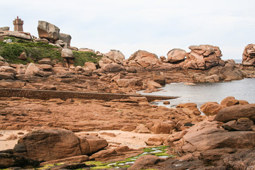 the pink granite coast , Brittany, France 