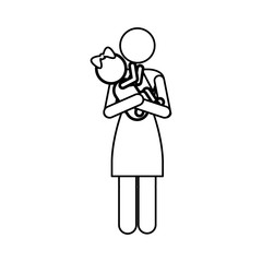 mother and child pictogram icon image vector illustration design 