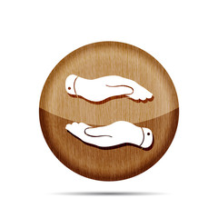 wooden caring hands icon - protecting vector illustration