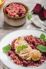 Chicken steak with buckwheat porridge