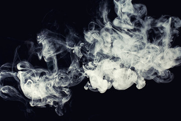 fume on a black background