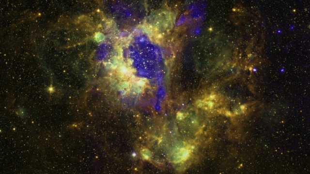 Colourful Cosmic background with nebula and bright stars.