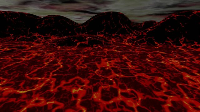 Lava landscape 3D animation