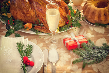Christmas decoration table setting