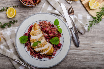 Chicken steak with buckwheat porridge