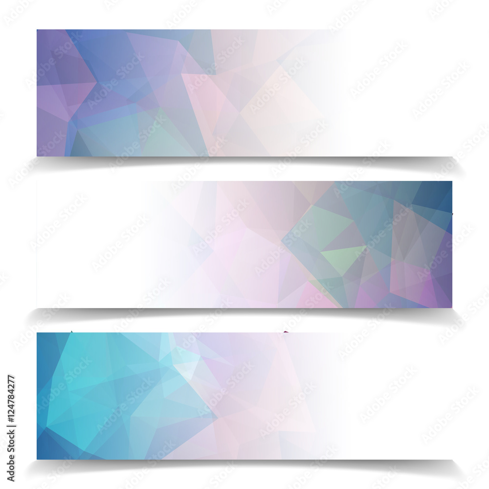 Poster abstract set vector banners with modern triangular polygonal pat