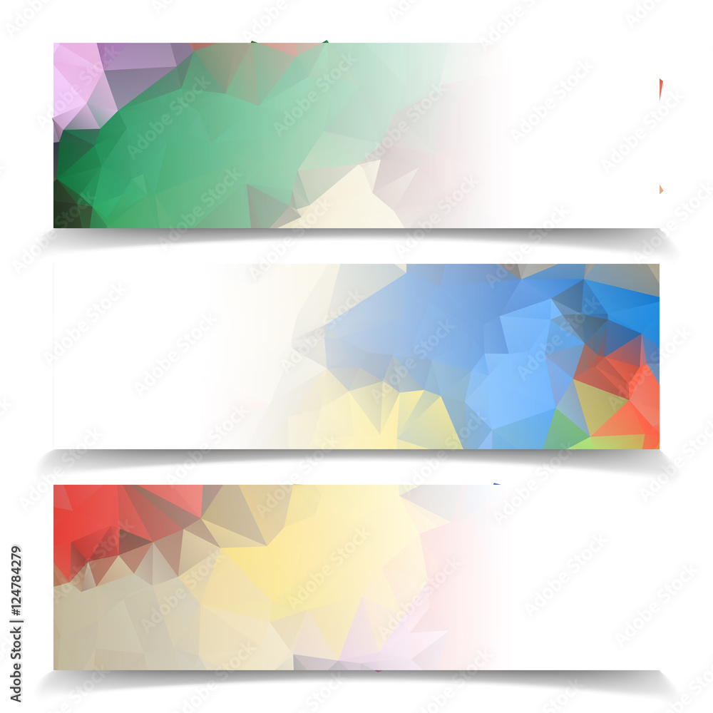Aufkleber abstract set of colorful banners with modern triangular polygona