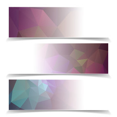 set of Abstract purple pastel colored Triangular Polygonal vecto
