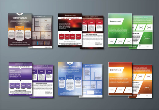 6 Multipurpose Brochure Layouts with Gradient Backgrounds