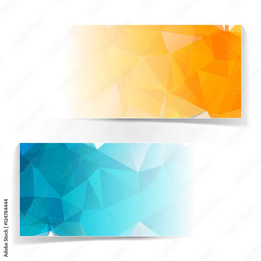 Aufkleber abstract triangular polygonal vector banners set