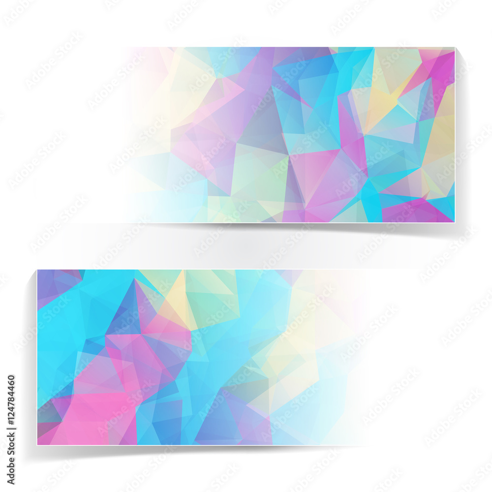 Poster abstract colorful triangular polygonal vector banners set