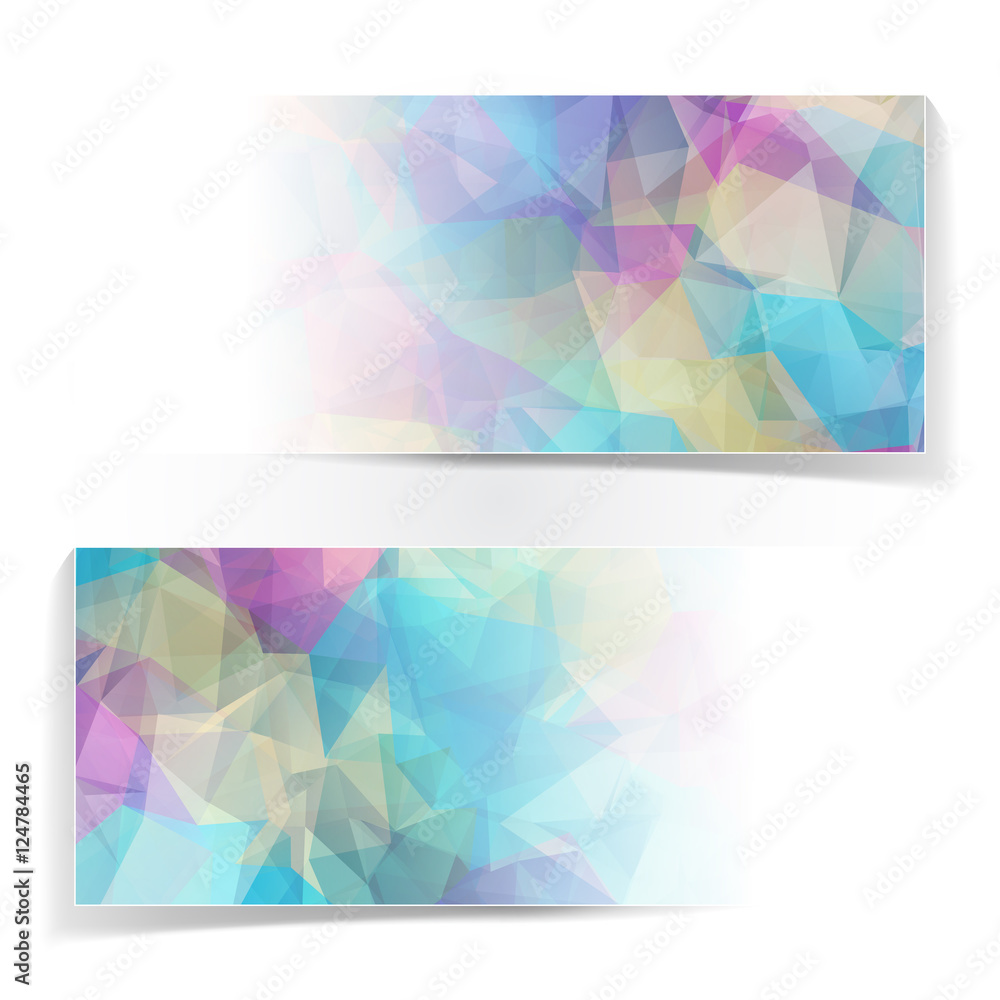 Poster abstract colorful triangular polygonal vector header set