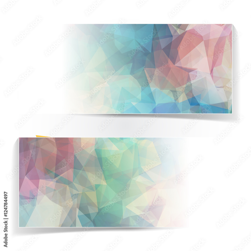 Aufkleber abstract set of colorful banners with modern triangular polygona
