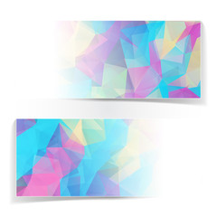 Abstract Colorful Triangular Polygonal vector banners set