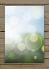 Beautiful spring abstract green natural light banner on the wood